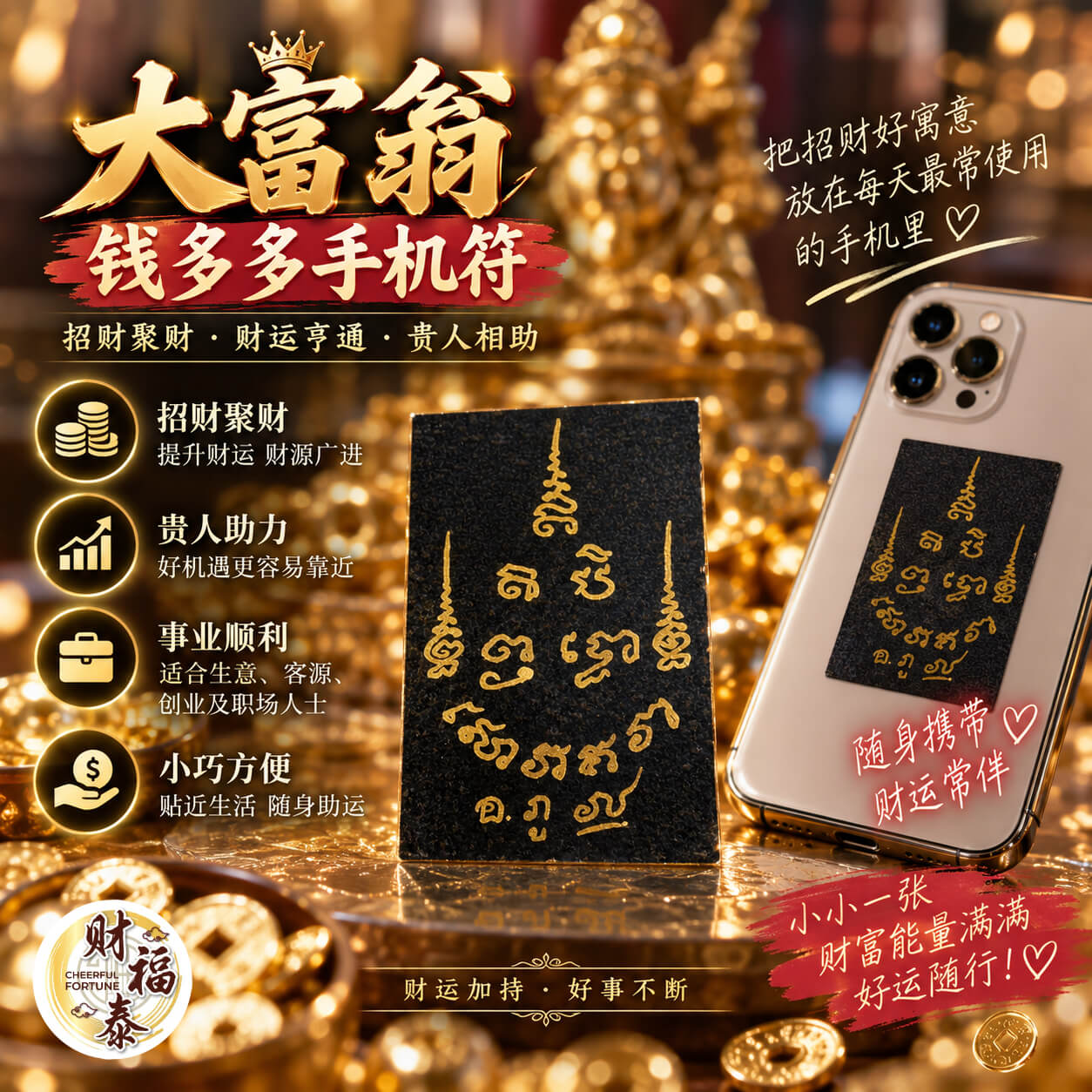 【阿赞年谱｜大富翁钱多多手机符】